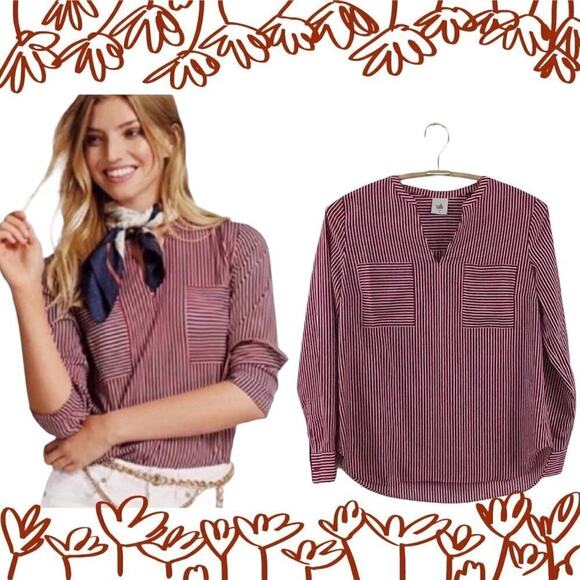 CAbi Franklin Patriot Stripe Blouse Size Small - Picture 8 of 8